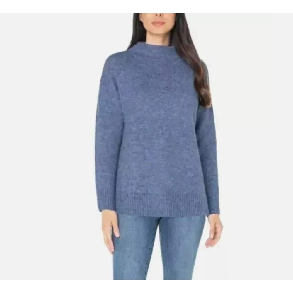 NWT Well Worn Sweater Women's Size S Blue  Mock Neck Pullover